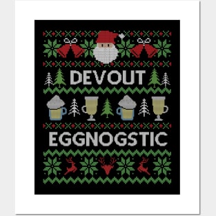 Ugly Christmas Sweater Devout Eggnostic Eggnog Posters and Art